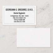 Carte de visite hygiéniste dentaire à faible clé (Devant / Derrière)