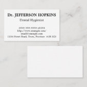Carte de visite hygiéniste dentaire simple et ordi (Devant / Derrière)