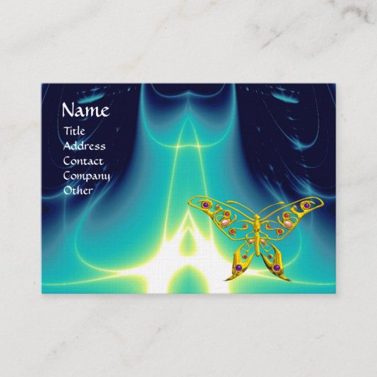 Carte De Visite HYPER BOUTEILLE / VAGUES LÉGÈRES, Aqua Blue, Turqu (Devant)