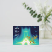 Carte De Visite HYPER BOUTEILLE / VAGUES LÉGÈRES, Aqua Blue, Turqu (Debout devant)