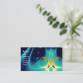 Carte De Visite HYPER BOUTEILLE / VAGUES LÉGÈRES, Aqua Blue, Turqu (Debout devant)