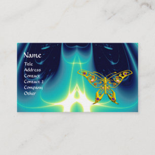 Carte De Visite HYPER BOUTEILLE / VAGUES LÉGÈRES, Aqua Blue, Turqu