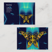 Carte De Visite HYPER BOUTEILLE / VAGUES LÉGÈRES, Aqua Blue, Turqu (Devant / Derrière)