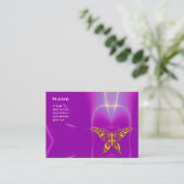 Carte De Visite HYPER BOUTEILLE / VAGUES LUMINEUSES, Rose, Violet, (Debout devant)