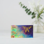 Carte De Visite HYPER BUTTERFER EN PARKLES D'OR, bleu, vert, jaune (Debout devant)