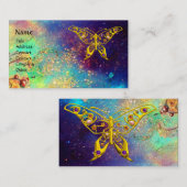 Carte De Visite HYPER BUTTERFER EN PARKLES D'OR, bleu, vert, jaune (Devant / Derrière)