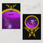 Carte De Visite HYPER BUTTERFLY AMÉTHYST MONOGRAS jaune violet (Devant / Derrière)