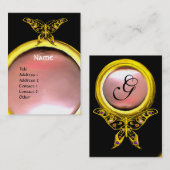 Carte De Visite HYPER BUTTERFLY MONOGRAM perle jaune noir rose (Devant / Derrière)