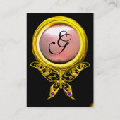 Carte De Visite HYPER BUTTERFLY MONOGRAM perle jaune noir rose (Dos)