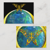 Carte De Visite HYPER BUTTERFLY opale jaune noir bleu (Devant / Derrière)
