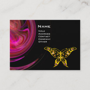 Carte De Visite HYPER BUTTERFLY- rouge violet rose noir jaune