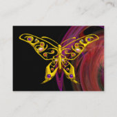 Carte De Visite HYPER BUTTERFLY- rouge violet rose noir jaune (Dos)