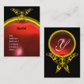 Carte De Visite HYPER BUTTERFLY RUBY MONOGRAS noir rouge jaune (Devant / Derrière)