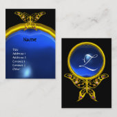 Carte De Visite HYPER BUTTERFLY SAPPHIRE MONOGRAS bleu jaune (Devant / Derrière)