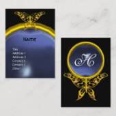 Carte De Visite HYPER BUTTERFLY TOPAZ MONOGRAS bleu jaune (Devant / Derrière)