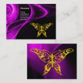 Carte De Visite HYPER BUTTERFLY- violet violet jaune noir (Devant / Derrière)
