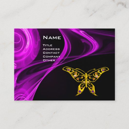 Carte De Visite HYPER BUTTERFLY- violet violet jaune noir (Devant)