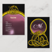 Carte De Visite HYPER DRAGON AMÉTHYST MONOGRAM violet jaune rose (Devant / Derrière)