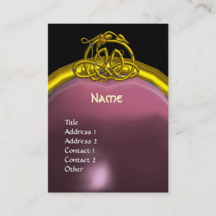 Carte De Visite HYPER DRAGON AMÉTHYST MONOGRAM violet jaune rose