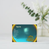 Carte De Visite HYPER DRAGON, AQUAMARINE, bleu vif (Debout devant)