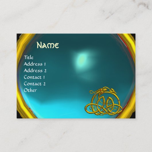 Carte De Visite HYPER DRAGON, AQUAMARINE, bleu vif (Devant)