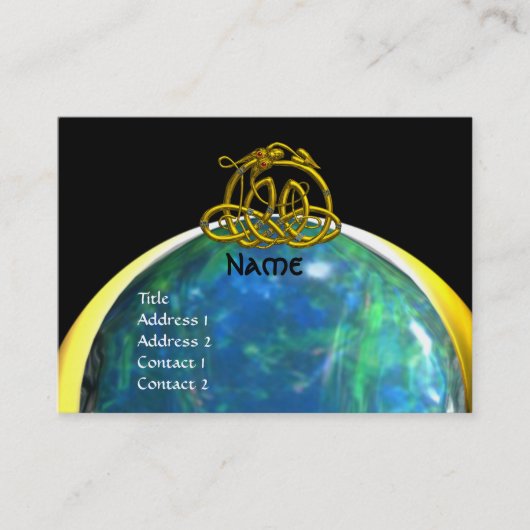 Carte De Visite HYPER DRAGON opale jaune noir bleu (Devant)