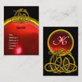 Carte De Visite HYPER DRAGON RUBY MONOGRAMME rouge noir (Devant / Derrière)