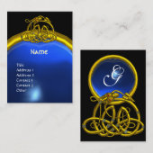 Carte De Visite HYPER DRAGON SAPPHIRE MONOGRAMME bleu noir (Devant / Derrière)