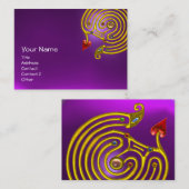Carte De Visite HYPER LABYRINTH AMÉTHYST, rouge jaune violet (Devant / Derrière)