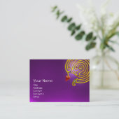 Carte De Visite HYPER LABYRINTH AMÉTHYST, rouge jaune violet (Debout devant)