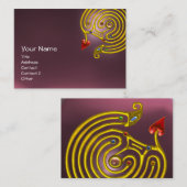 Carte De Visite HYPER LABYRINTH AMÉTHYST, rouge jaune violet rose (Devant / Derrière)