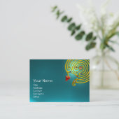 Carte De Visite HYPER LABYRINTH AQUAMARINE, noir rouge bleu (Debout devant)