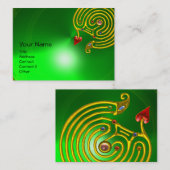 Carte De Visite HYPER LABYRINTH EMERALD, jaune rouge vert (Devant / Derrière)