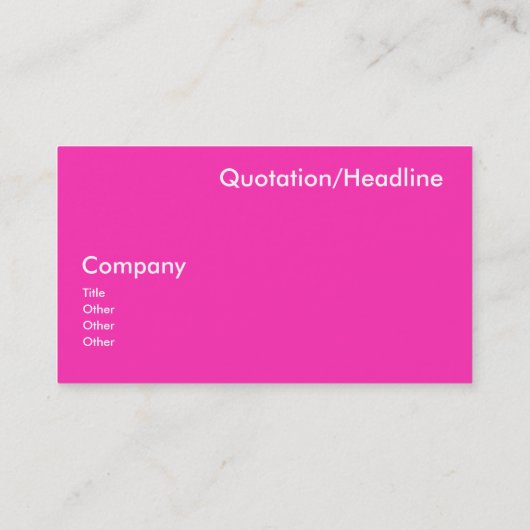 Carte De Visite Hyper rose (Dos)