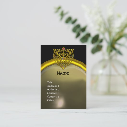 Carte De Visite HYPER VALENTINE AGATE MONOGRAM jaune gris noir (Debout devant)