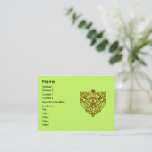 CARTE DE VISITE HYPER VALENTINE, COEUR DE COURSE EN CELTIQUE D'OR (Debout devant)