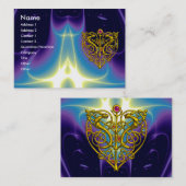 Carte De Visite HYPER VALENTINE Gold Celtic Heart Bleu pourpre (Devant / Derrière)