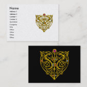 Carte De Visite HYPER VALENTINE GOLD CELTIC KNOT COEUR, Pearle bla (Devant / Derrière)