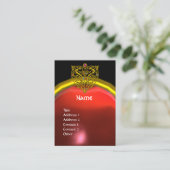 Carte De Visite HYPER VALENTINE GOLD HEART RED RUBY MONOGRAS, Noir (Debout devant)