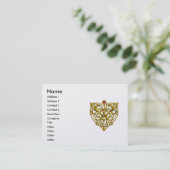 Carte De Visite HYPER VALENTINE, papier perlé jaune et blanc (Debout devant)
