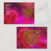 Carte De Visite HYPER VALENTINE, rose violet jaune rouge (Devant / Derrière)