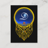 Carte De Visite HYPER VALENTINE SAPPHIR MONOGRAMME jaune bleu (Dos)