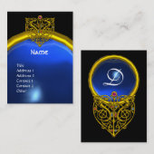 Carte De Visite HYPER VALENTINE SAPPHIRE MONOGRAS jaune bleu (Devant / Derrière)