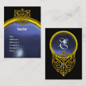 Carte De Visite HYPER VALENTINE TOPAZ MONOGRAS jaune bleu (Devant / Derrière)