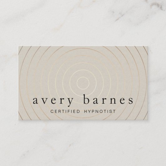 Carte De Visite Hypnothérapeute Cercles Or Moderne Tan (Devant)