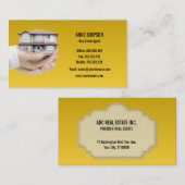 Carte De Visite Hypothèque jaune/Carte de visite immobilier (Devant / Derrière)