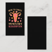 Carte De Visite Hystérectomie Support Uterus Removal Survivant (Devant / Derrière)