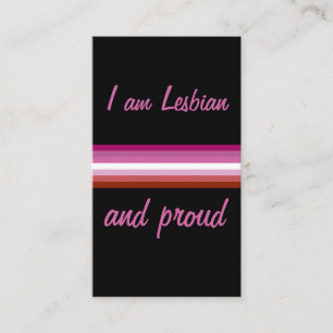 Carte De Visite I au Leasbian et Proud   Lesbian Flag on Black