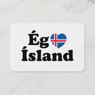Carte De Visite I Heart (Love) Islande [Ég Elska Ísland] Islandais