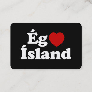 Carte De Visite I Heart (Love) Islande [Ég Elska Ísland] Islandais